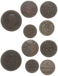 Polska, zestaw: 6 groszy 1794, trojak 1767, grosz 1767, grosz 1779, półgrosz 1768