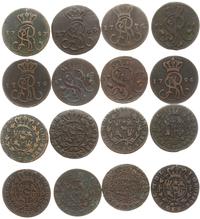Polska, zestaw: 8 x grosz, roczniki: 1766, 1767, 1767, 1776, 1779,