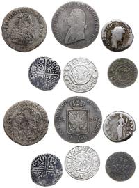 różne, zestaw: 2 fałszerstwa (półgrosz 1509 Kraków, denar Anglia), 1 x szóstak 1699 Brandenburgia-Prusy, 1 x denar Maksymin I T