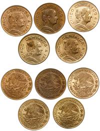 zestaw: 5 x 5 centavos 1972-1976, Meksyk, brąz, 