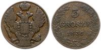 3 grosze 1836 M-W, Warszawa, polakierowane, Iger