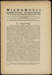 czasopisma, Wiadomości Numizmatyczno-Archeologiczne, rocznik 1926