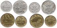 Polska, zestaw 4 monet o nominałach: 5 fenigów (1923 i 1932), 10 fenigów (1923 i 1932)