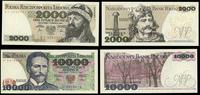 Polska, lot 2 sztuk banknotów; 2.000 złotych 1.06.1982 seria BT i 10.000 1.02.1987..