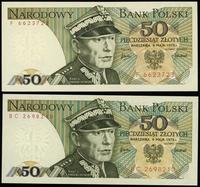 2 x 50 złotych 9.05.1975, serie F 6623723 i BC 2