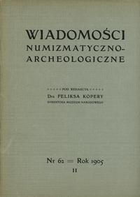 wydawnictwa polskie, Wiadomości Numizmatyczno-Archeologiczne, nr 63 (3), rok 1905