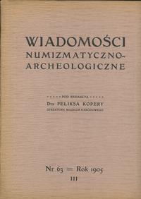 wydawnictwa polskie, Wiadomości Numizmatyczno-Archeologiczne, nr 62 (2), rok 1905