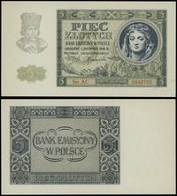 5 złotych  1.08.1941, seria AC, numeracja 044375