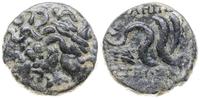 brąz II w. pne, Aw: Głowa Asklepiosa w prawo; Rw