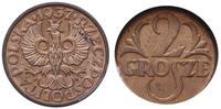 2 grosze 1937, Warszawa, pięknie zachowana monet