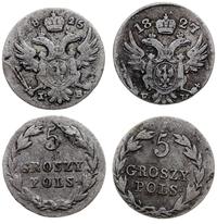 Polska, zestaw: 5 groszy 1825 (Aleksander I) i 5 groszy 1827 (Mikołaj I)
