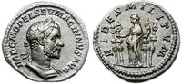 denar  217-218, Rzym, Aw: Popiersie w prawo i na