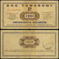 20 dolarów 1.10.1969, seria FH, numeracja 036508