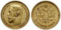 5 rubli 1899 ФЗ, Petersburg, złoto 4.28 g, Fr. 1