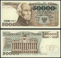 50.000 złotych 1.12.1989, seria AC, numeracja 34