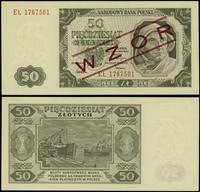 50 złotych 1.07.1948, seria EL 1767501, na stron