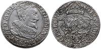 szóstak  1596 , Malbork, duża głowa króla, bardz