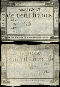 100 franków (7.01.1795), seria 417, numeracja 17