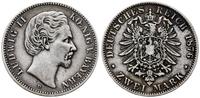 2 marki 1876 D, Monachium, patyna, AKS 195, Jaeg
