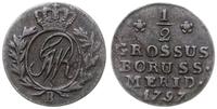 1/2 grosza 1797/B, Wrocław, duża litera W w mono