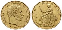 20 koron 1873, Kopenhaga, złoto 8.95 g, Fr. 295,