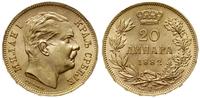 20 dinarów 1882, Wiedeń, złoto 6.45 g, Fr. 4