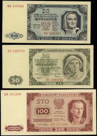 zestaw: 20, 50 i 100 złotych 1.07.1948, seria HH