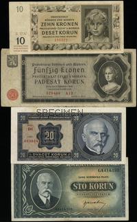 zestaw banknotów o nominałach:, 10 koron 1942 i 