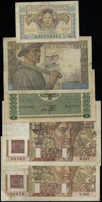zestaw banknotów o nominałach:, 10 franków (1947