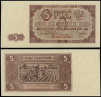 5 złotych 1.07.1948, seria AB, numeracja 4190656
