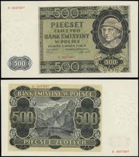 500 złotych 1.03.1940, seria B, numeracja 063768
