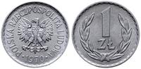 1 złoty 1970, Warszawa, aluminium, piękne, Parch