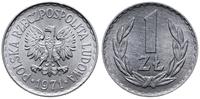1 złoty 1971, Warszawa, aluminium, piękne, Parch