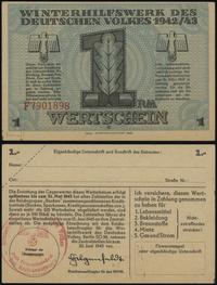 Polska, 1 marka 1942 / 1943, seria F, numeracja 7901898, na stronie odwrotnej stem..