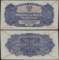 50 złotych 1944, -owe, EE 069183, WZÓR, górny pr