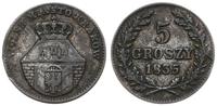 5 groszy 1835, Wiedeń, ciemna patyna, Bitkin 3, 