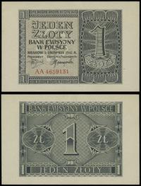 1 złoty  1.08.1941, seria AA 4659131, minimalne 
