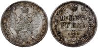 rubel 1854, Petersburg, w wieńcu 7 gałązej lauro