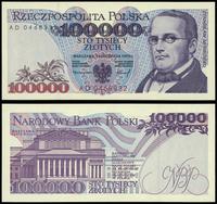 100.000 złotych  16.11.1993, seria AD 0468332, m