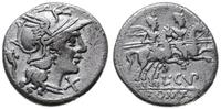 denar 147, Rzym, Aw: Głowa Romy w prawo, za nia 