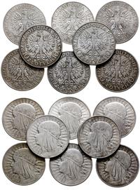 zestaw: 8 x 10 złotych 1932, 4 x Warszawa i 4 x 