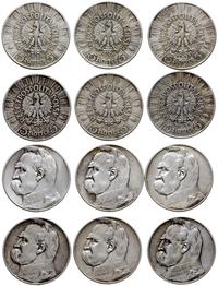 Polska, zestaw: 6 x 5 złotych (1 x 1934 r. i 5 x 1935 r.)