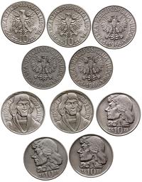 Polska, zestaw: 2 x 10 złotych 1959 (Mikołaj Kopernik), 1 x 10 złotych 1960 (Tadeusz Kościuszko) i 2 x 10 złotych 1966 (Tadeusz 