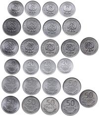 Polska, zestaw: 4 x 20 groszy (roczniki: 1972, 1976, 1977, 1979) i 9 x 50 groszy (roczniki: 2 x 1973, 1974, 1977, 1978, 1982, 19