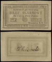 4 złote 4.09.1794, seria 1-R, ładne, Lucow 43r (