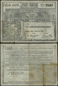 bilet roczny za 1908 r., numeracja 2163, wystawi
