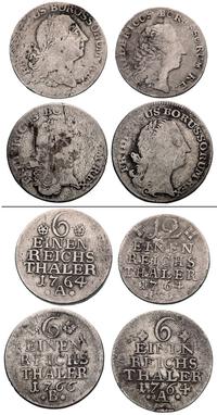 zestaw 4 monet, 1/6 talara 1766B, 2 x 1764A (dwi