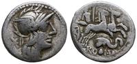 denar 128 pne, Rzym, Aw: Głowa Romy w hełmie w p