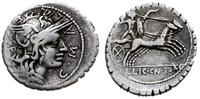 denar serratus 118 pne, Narbo, Aw: Głowa Romy w 