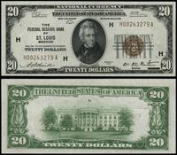 20 dolarów 1929, seria H00243279A, wyśmienity eg